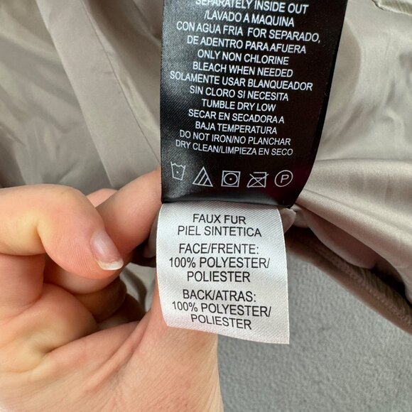 BCBGeneration Quilted Puffer Jacket Womens Nylon Mid Length Faux Fur Trim Size S - Picture 5 of 12